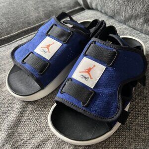 Jordan LS Slide Sandals Deep Royal Blue-Turf Orange NWT Men 8/Women 10